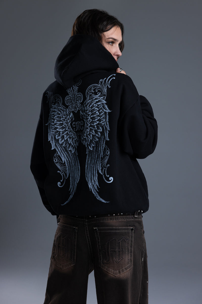 Zylith Wings Hoodie | Only $128.00 | Black | Miss Me