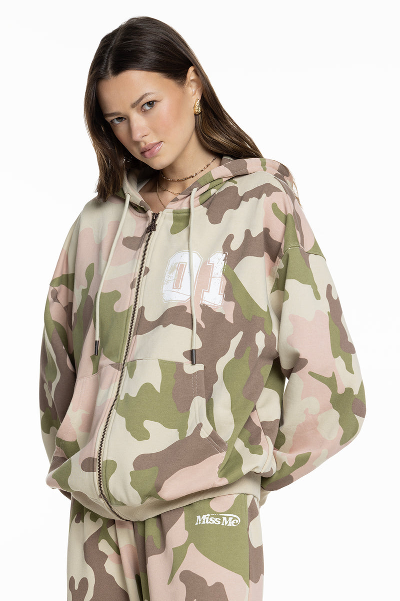 Kyra Camo Jacket | Only $98.00 | Camo Pink | Miss Me