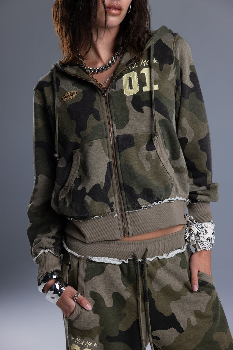 Sadie Camo Jacket | Only $98.00 | Camo Green | Miss Me