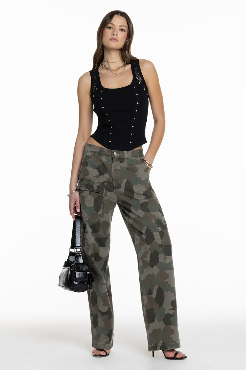 CIRCLE CARGO JEANS CAMO
