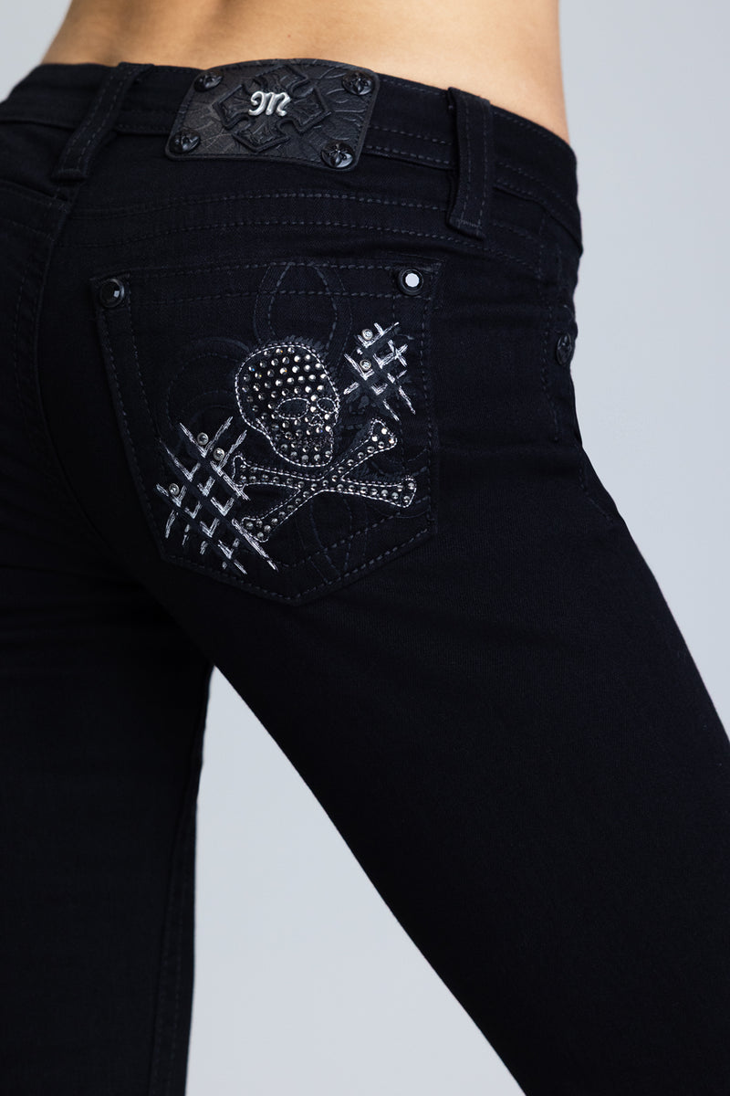 Skull Embroidered Jeans | Jax Fleur Bootcut | Miss Me