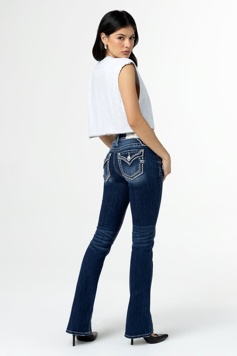 【I AM MARI】Easy Fit Brushed Banding Bootcut Pants M5014B407_BACKFULL_1200x1200.
