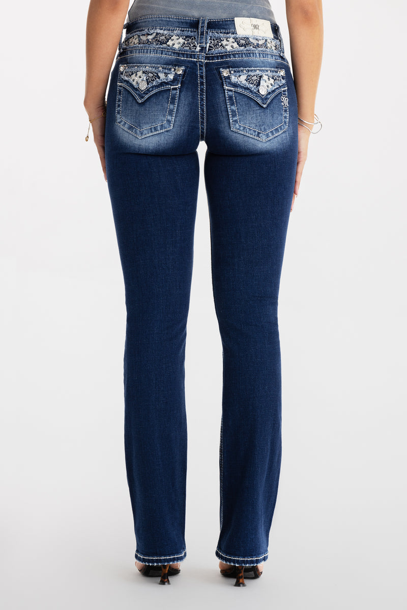 Jean Miss Me Irene Boot Cut – Taille 25 X 30, Bleu, Lavage Medium