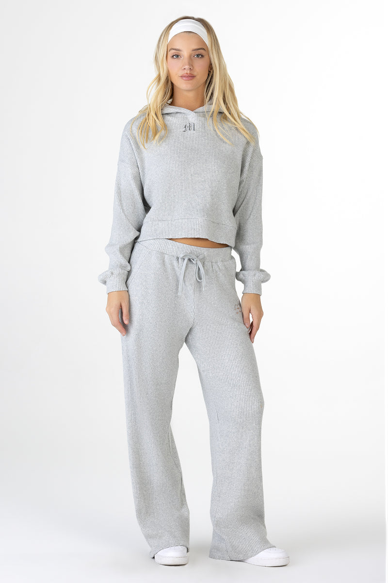 meer. RIB HEM SWEAT PANTS(WHT)