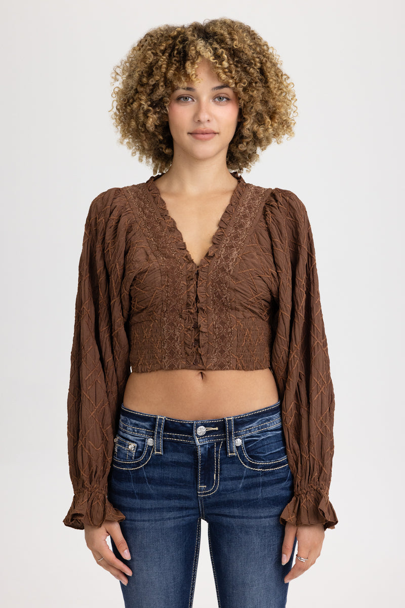 トップス deres half sleeve blouse chocolate MakeMeChic Women's Off Shoulder Tops Short Sleeve Dressy