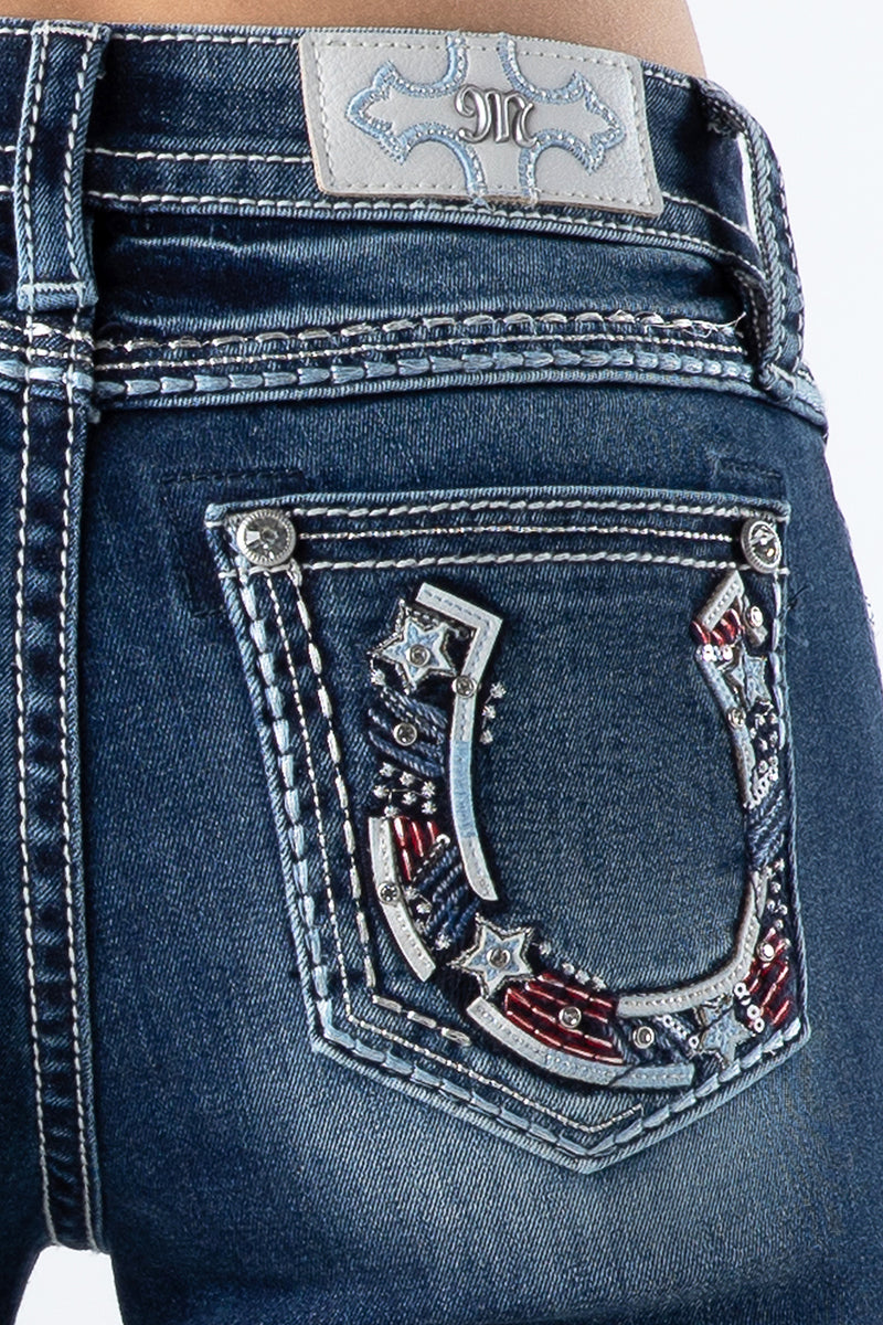 Americana Horseshoe Bootcut Jean | Only $95.20 | Med/Dark
