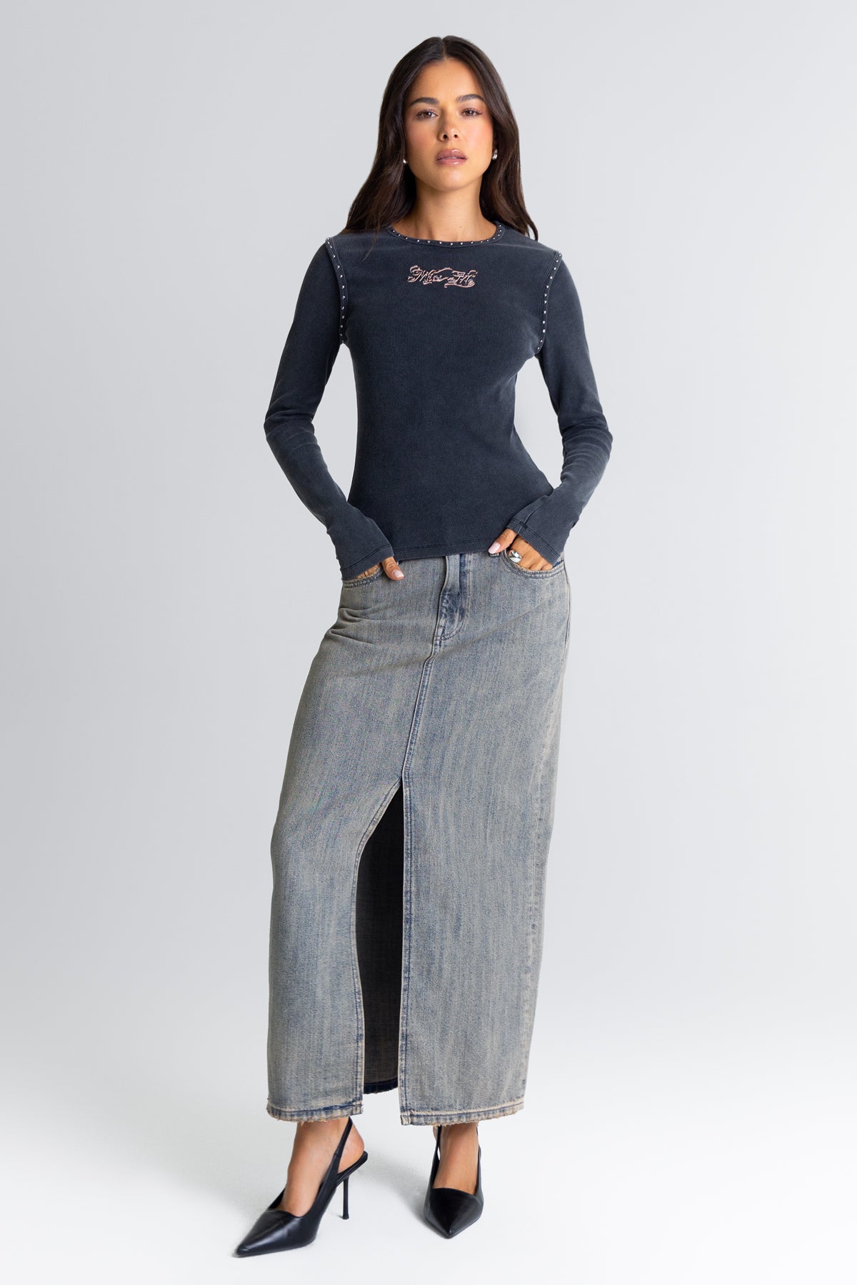 Desiree Low Rise Maxi Skirt