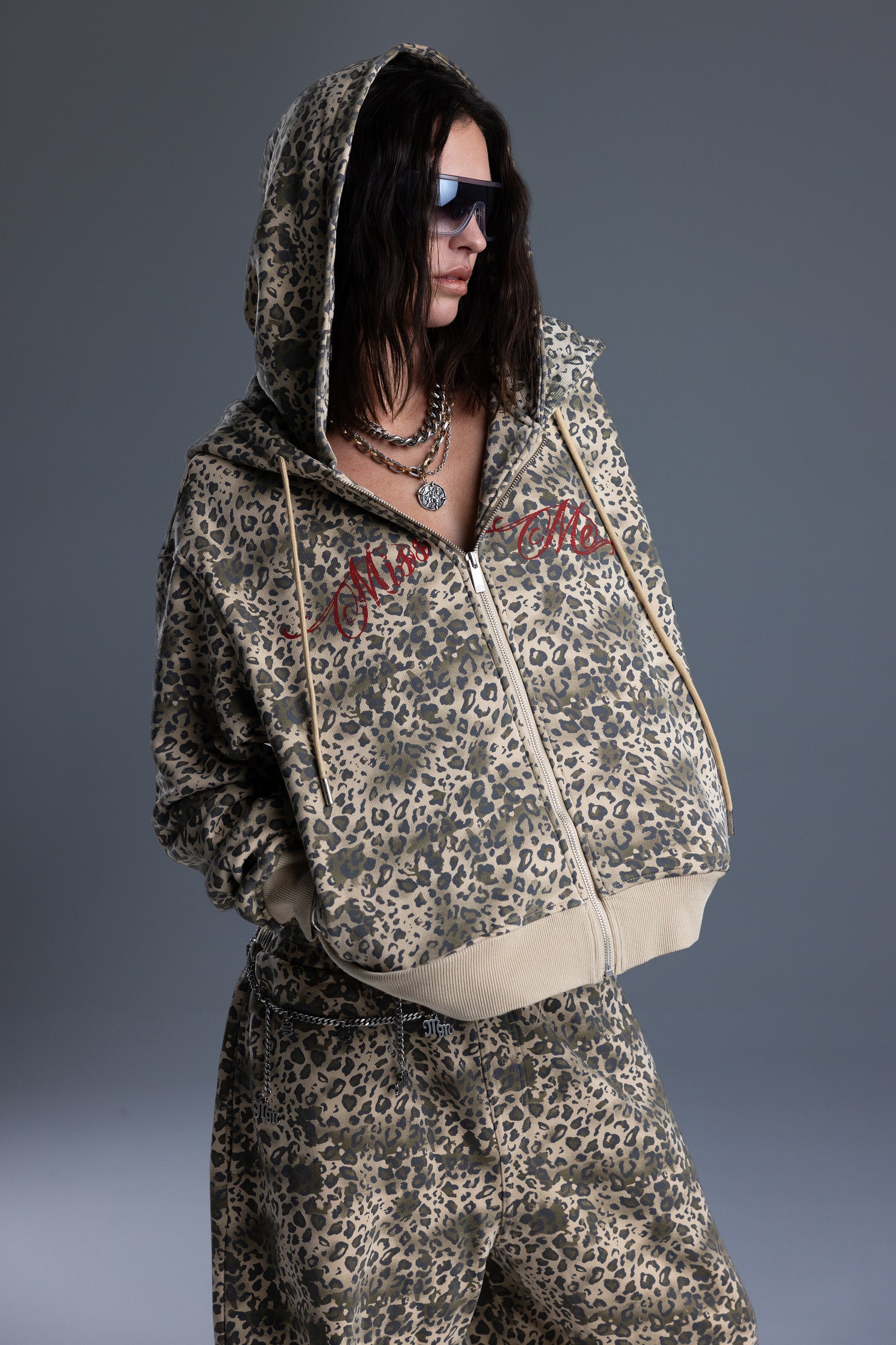 Natasha Double Hoodie Jacket | Only $128.00 | Taupe Beige | Miss Me