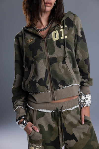 Sadie Camo Jacket | Only $98.00 | Camo Green | Miss Me