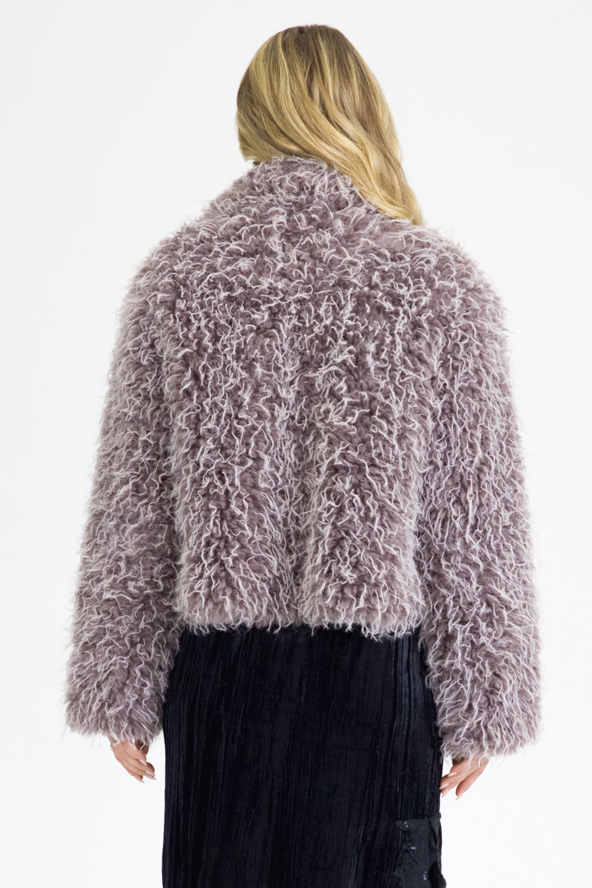 Lorelai Shaggy Fur Jacket | Only $118.00 | Purple, Taupe Beige