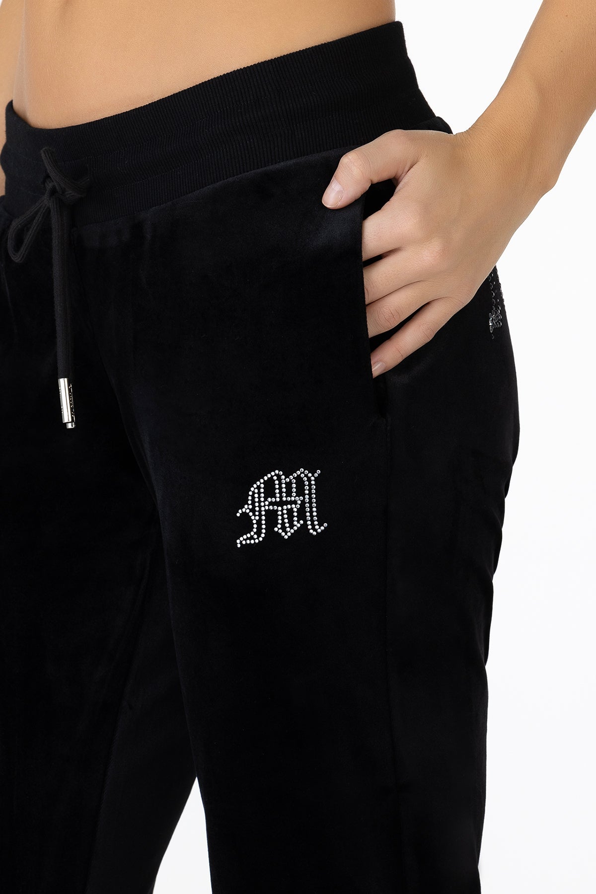 Ex Txt Velour Pants | Only $69.00 | Black | Miss Me