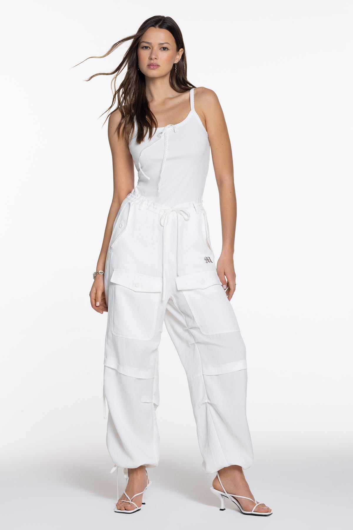 Covey Cargo Pants | Only $62.30 | Black, White | Miss Me