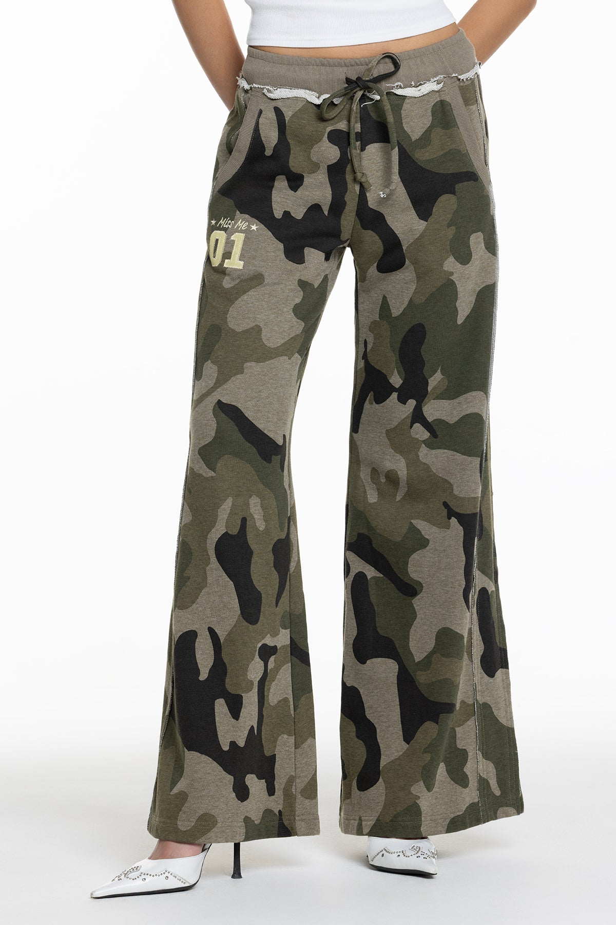Sadie Camo Sweatpants Only Camo Green Miss Me - Main Image