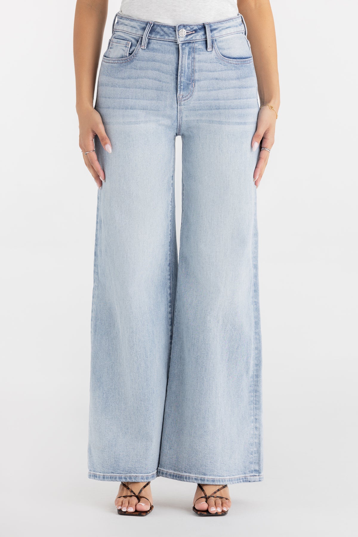 Wren Super Wide Leg Jeans | Only $98.00 | Light Wash, Medium