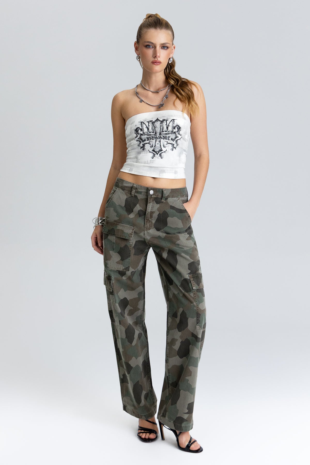 Chase Camo Baggy Wide Cargos