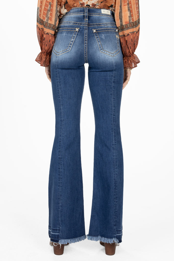 high rise super flared jeans