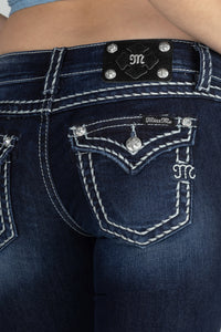 Loose Saddle Stitch Border Bootcut Jeans