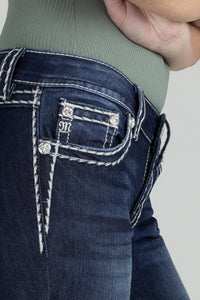 Loose Saddle Stitch Border Skinny Jeans