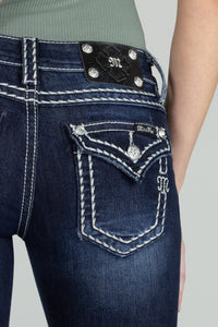 Loose Saddle Stitch Border Skinny Jeans