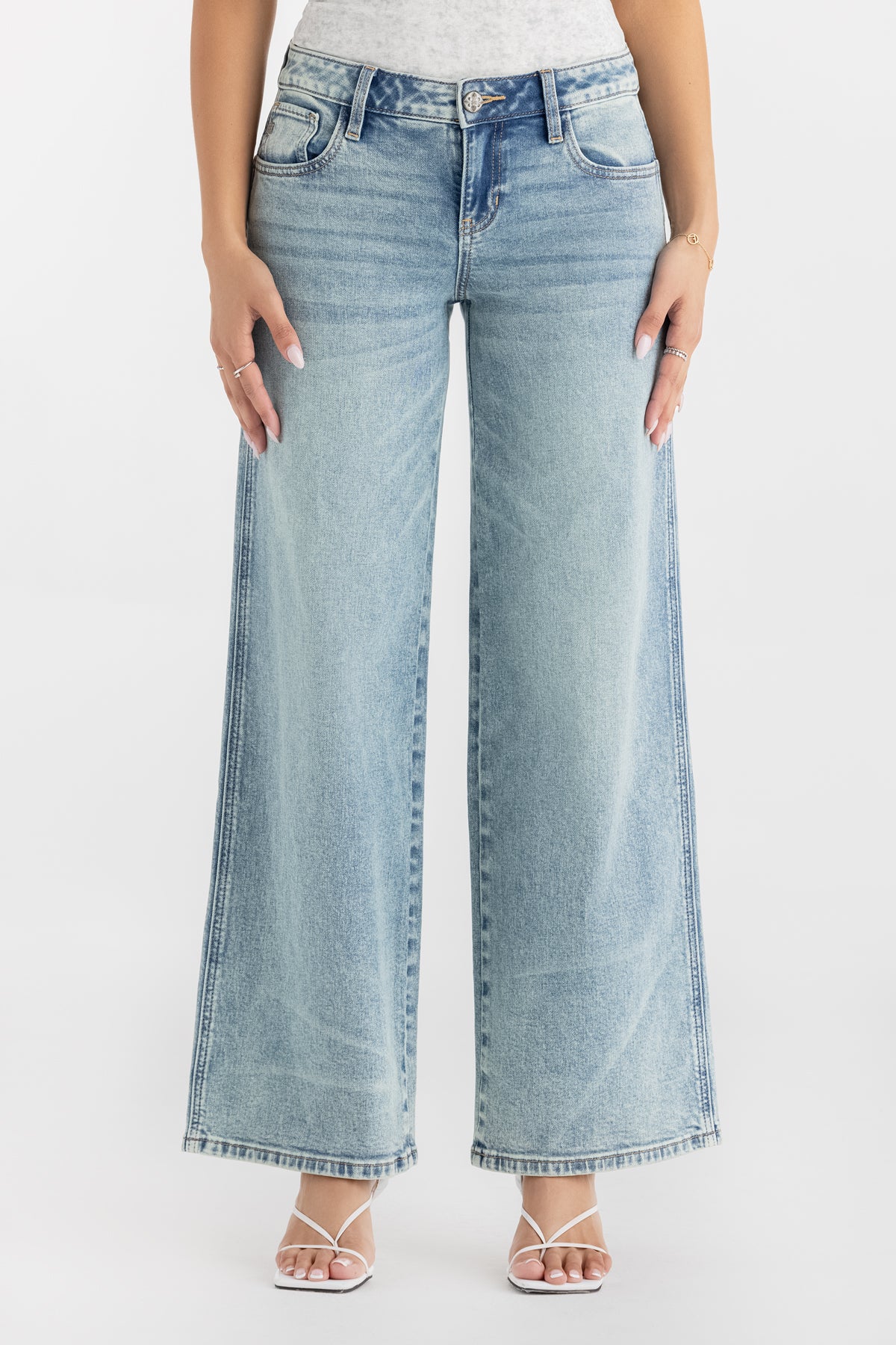 Brooklyn Baggy Wide Leg | Only $68.60 | Light Wash, Vintage Blue
