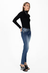 Cow Print Cross Skinny Jeans
