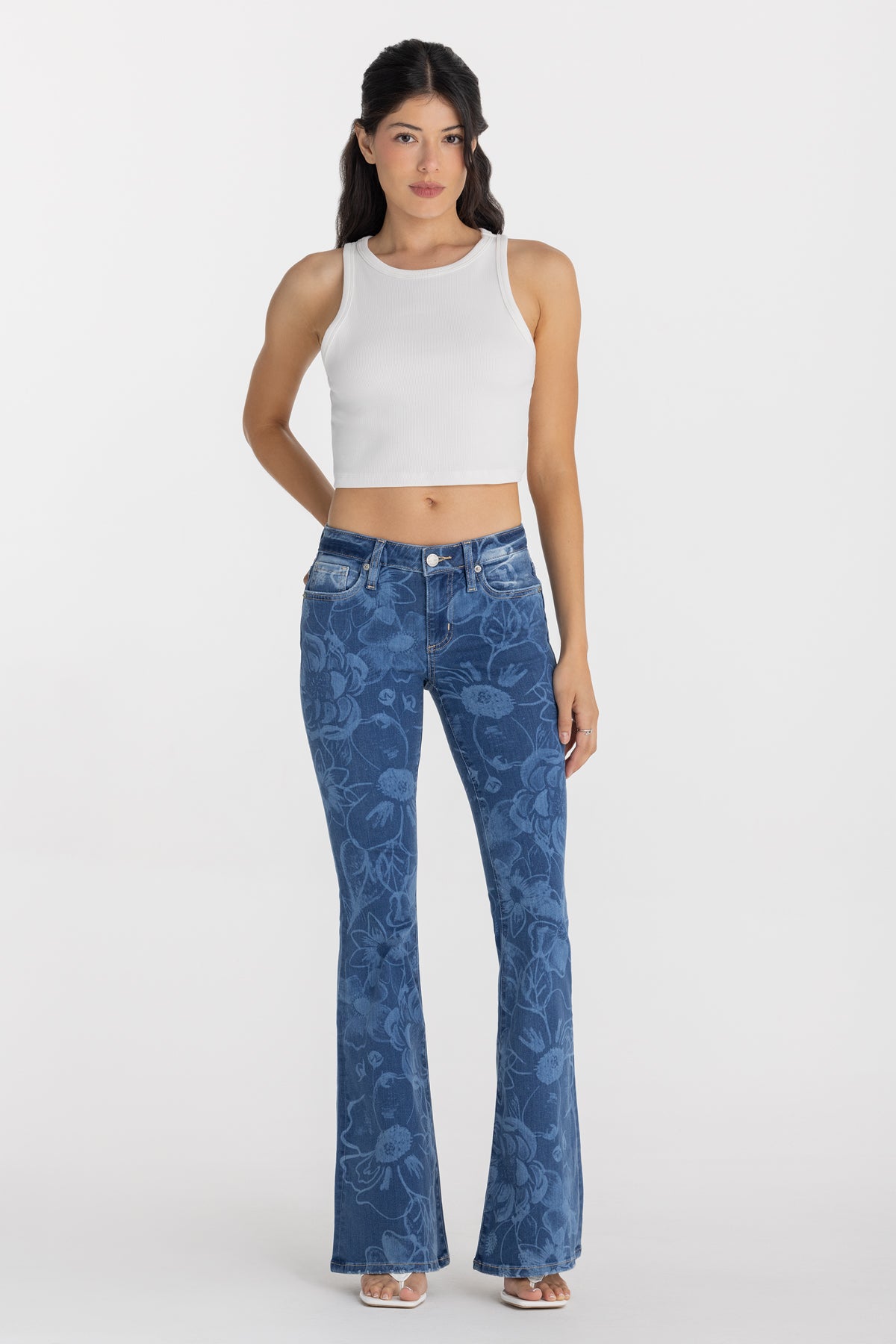 Rhiannon Floral Flare Jeans Only Medium Wash Miss Me