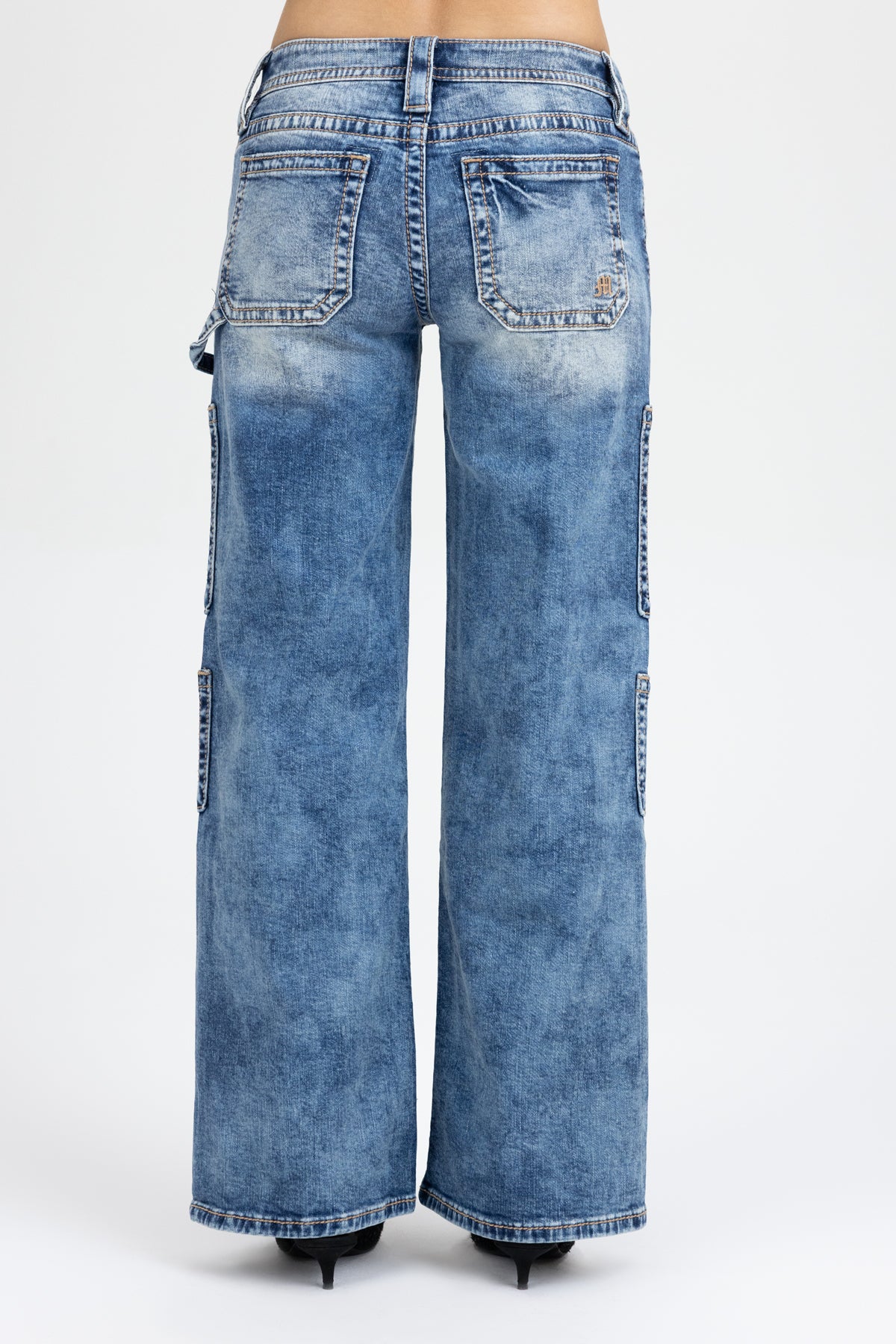 Cloud Acid Wash Utility Jeans | Only $79.80 | Medium Wash | Miss Me