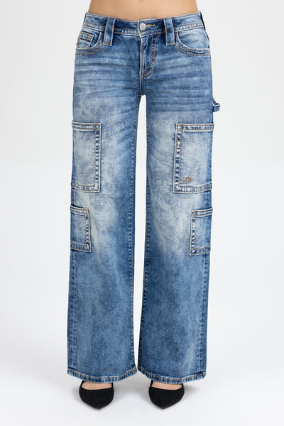 【♡まゆ♡Gun♡様用】GOD ONLY KNOWS DENIM PANTS Cloud Acid Wash Utility Jeans | Only $79.80 | Medium Wash | Miss Me