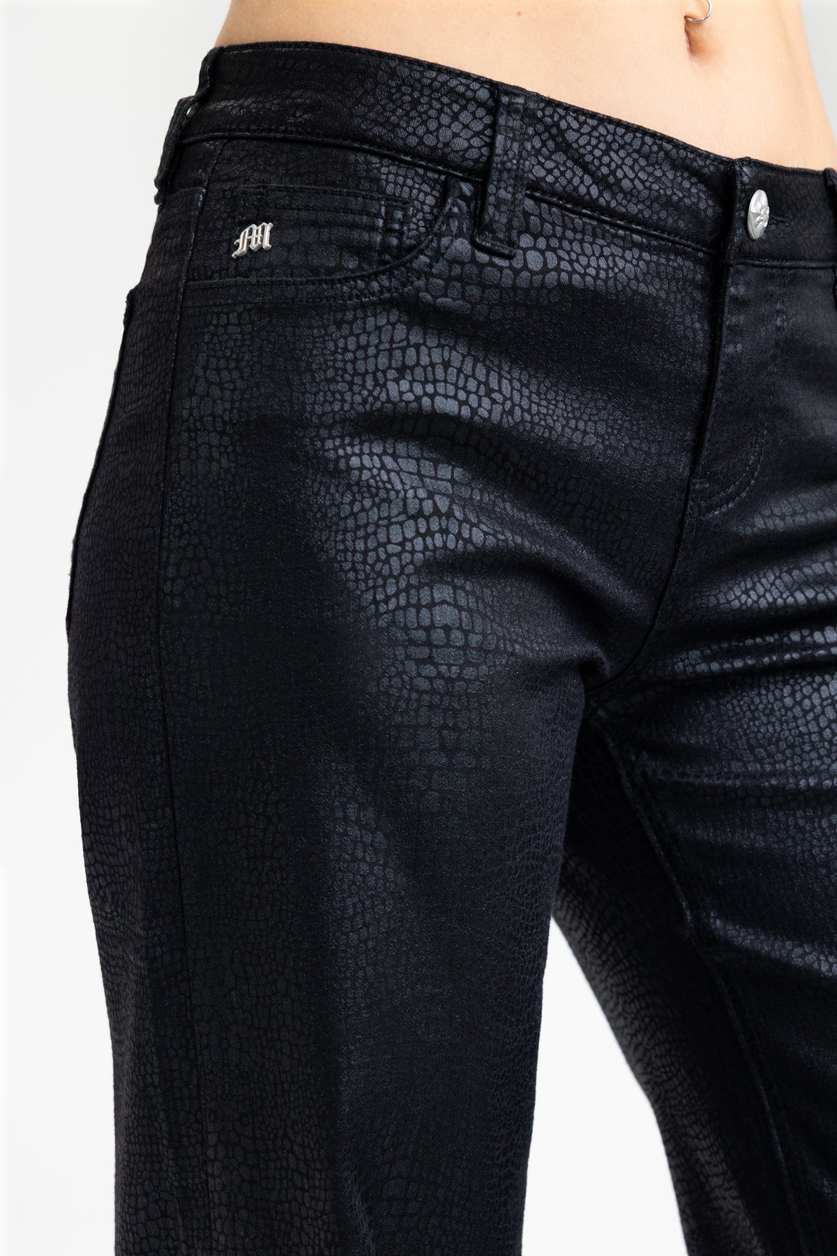 Pia Python Wide Leg | Only $119.00 | Metallic Python Coated | Miss Me