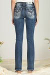 Floral Embroidered Wing Denim