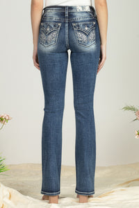 Floral Embroidered Wing Denim