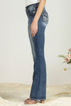 Floral Embroidered Wing Denim