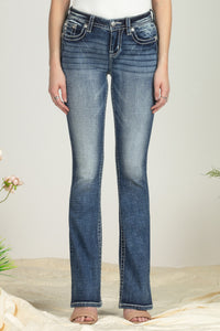 Floral Embroidered Wing Denim