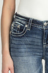 Floral Embroidered Wing Denim