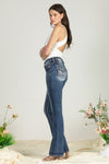 Floral Embroidered Wing Denim