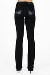 Black Metallic Wings Bootcut Jeans