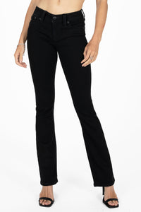 Black Metallic Wings Bootcut Jeans