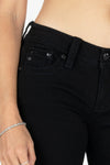 Black Metallic Wings Bootcut Jeans