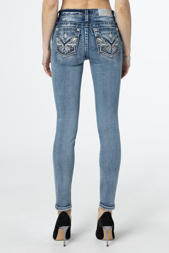 blue pop wing bootcut jeans