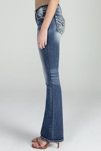 Blue Aztec Bootcut Jeans