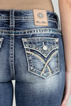 Blue Aztec Bootcut Jeans