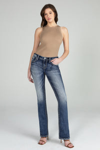 Blue Aztec Bootcut Jeans