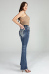 Blue Aztec Bootcut Jeans