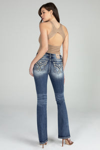 Blue Aztec Bootcut Jeans