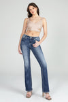 Geometric Braid Cross Stitch Bootcut Denim