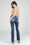 Geometric Braid Cross Stitch Bootcut Denim