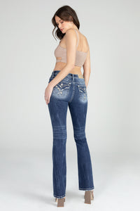 Geometric Braid Cross Stitch Bootcut Denim