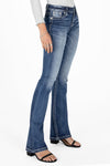 Leaf Vine Cross Stitch Bootcut Jeans