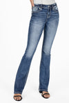Leaf Vine Cross Stitch Bootcut Jeans