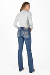 Leaf Vine Cross Stitch Bootcut Jeans
